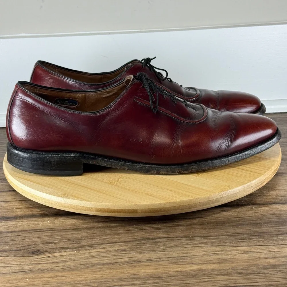 Allen Edmonds Belgium Dress Shoes Mens 12 D Burgundy Leather Oxfords Made in USA
